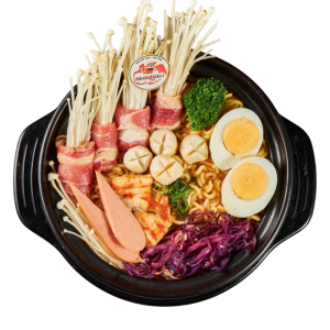 MỲ KIM CHI BÒ MỸ CUỘN NẤM TRỨNG